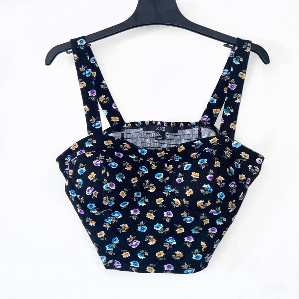 FOREVER 21 Flower Crop Top Bandeau